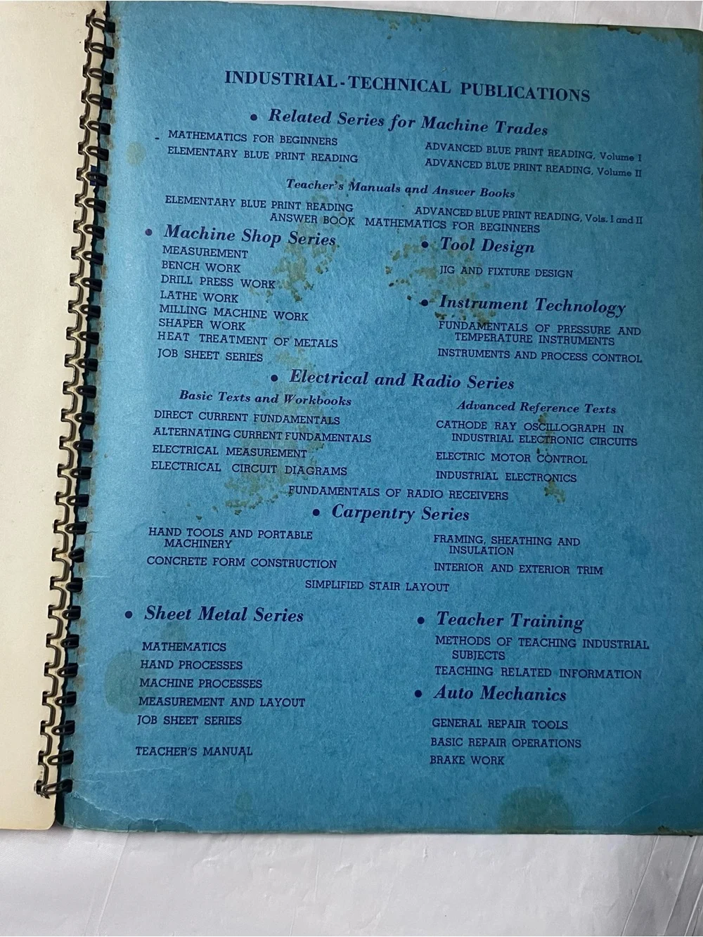 Elementary Blue Print Reading Machine Shop Procedure Distressed